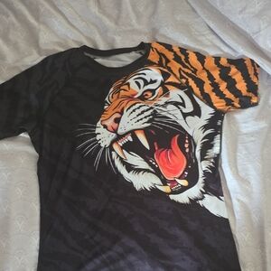 Bold Tiger Graphic Tee Black and Orange